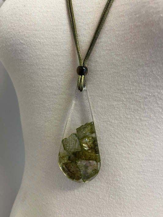 Black Friday - Adjustable Rope Resin Tear Drop Necklace