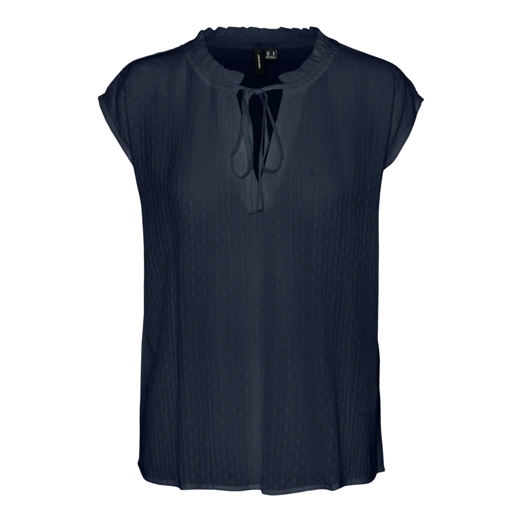 Vero Moda - Gabbi Short Sleeve Blouse - Navy