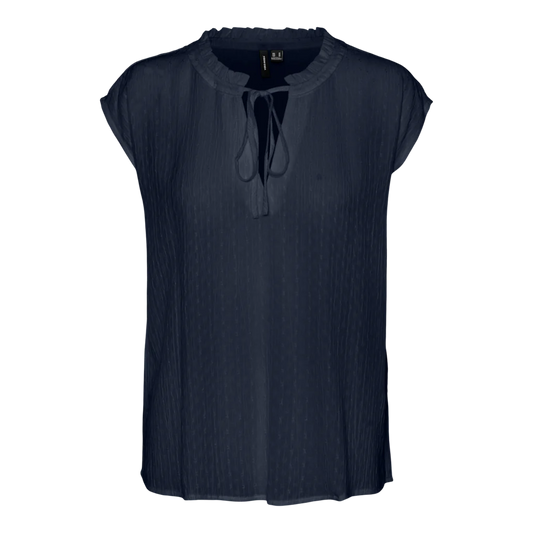 Black Friday - Vero Moda - Gabbi Short Sleeve Blouse - Navy