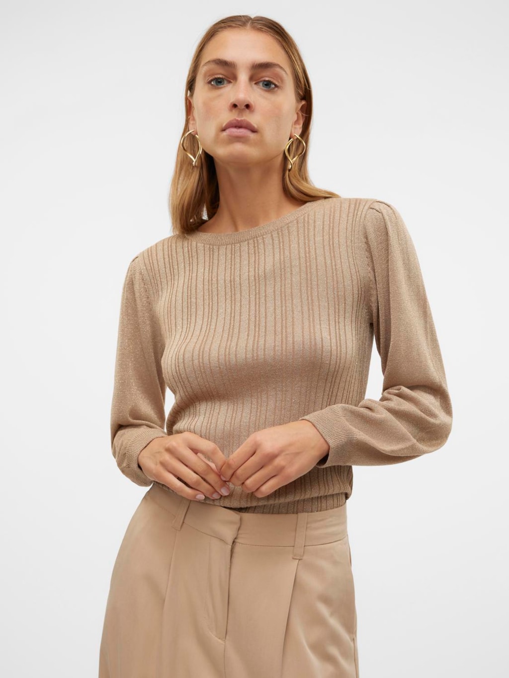 The Talia Long Sleeve Pullover Sweater - Silver Mink