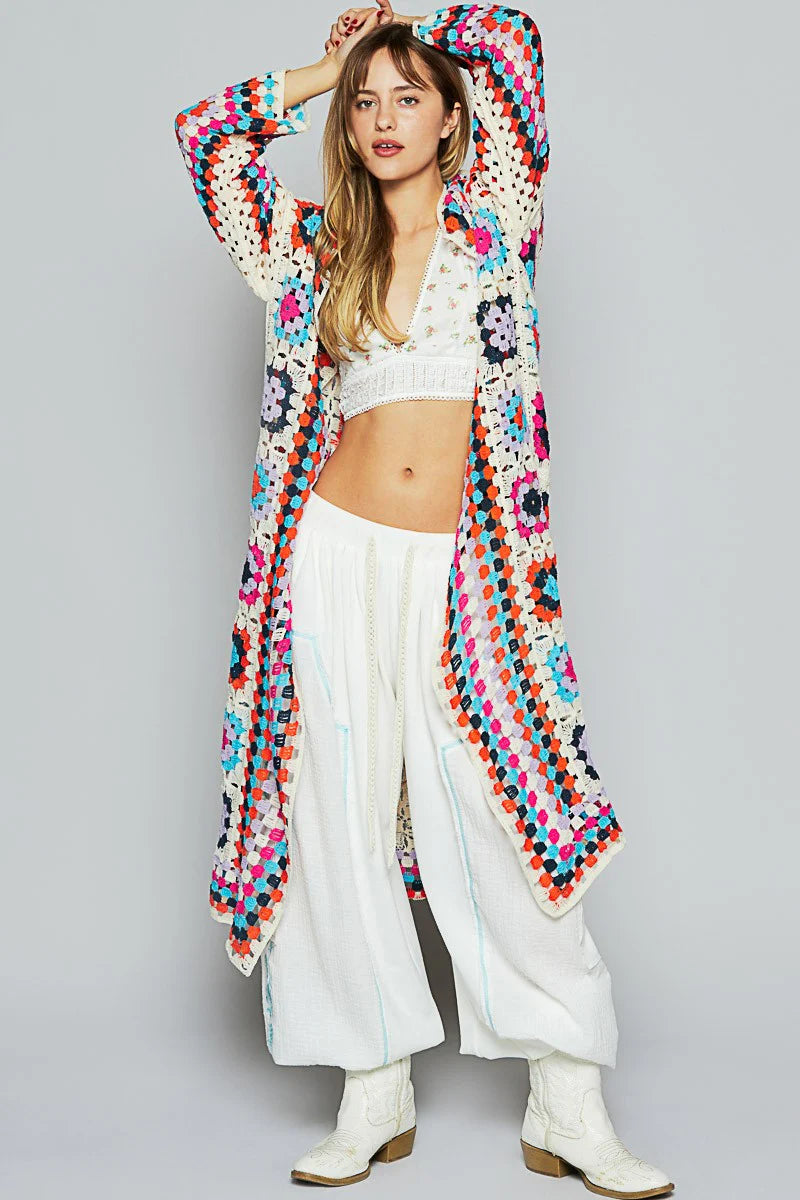 Granny Long Crochet Cardigan