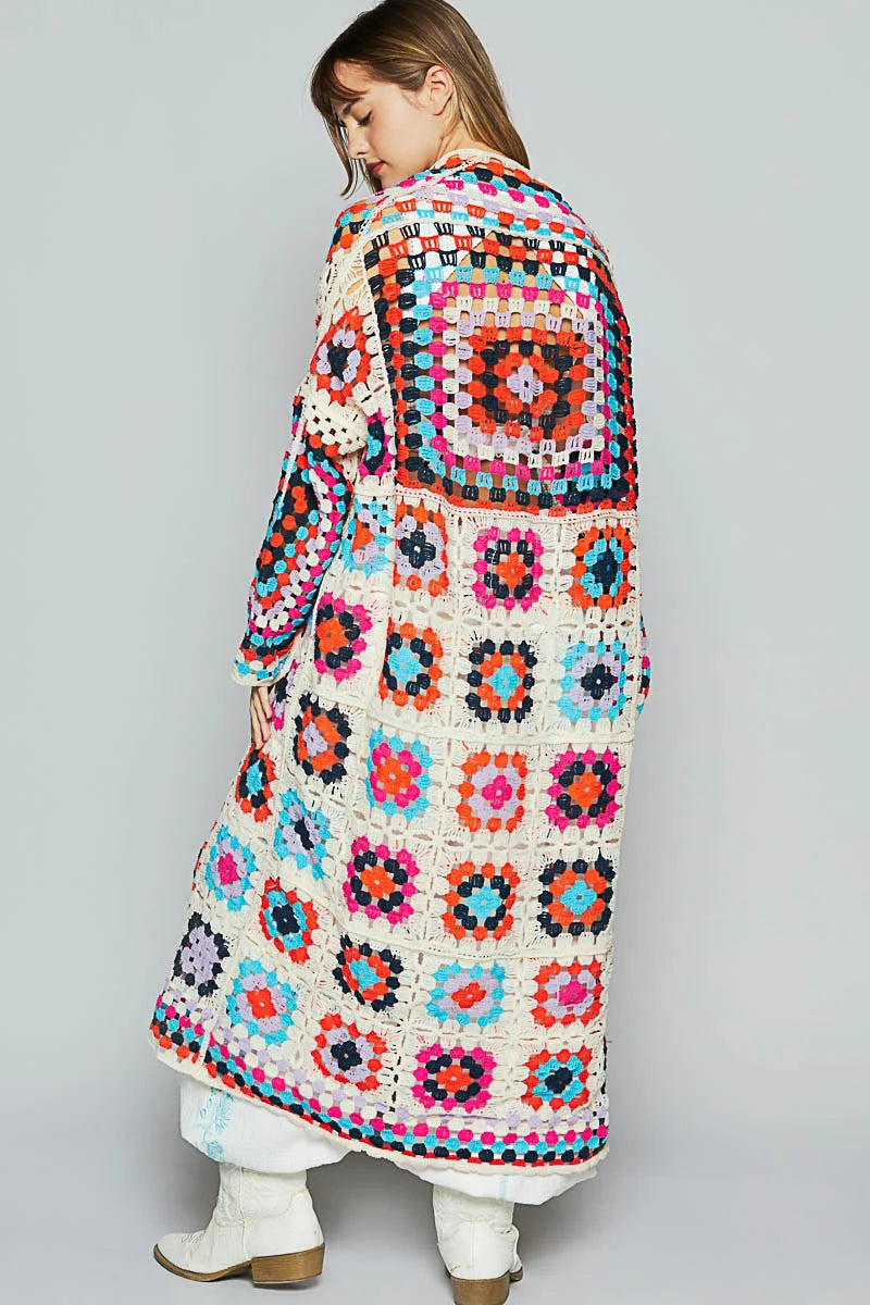Granny Long Crochet Cardigan