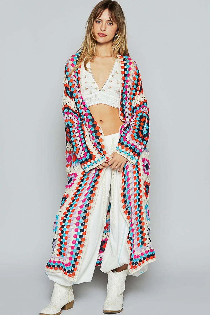 Granny Long Crochet Cardigan