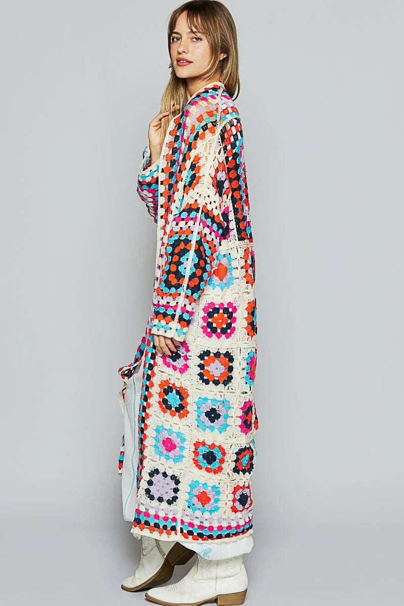 Granny Long Crochet Cardigan