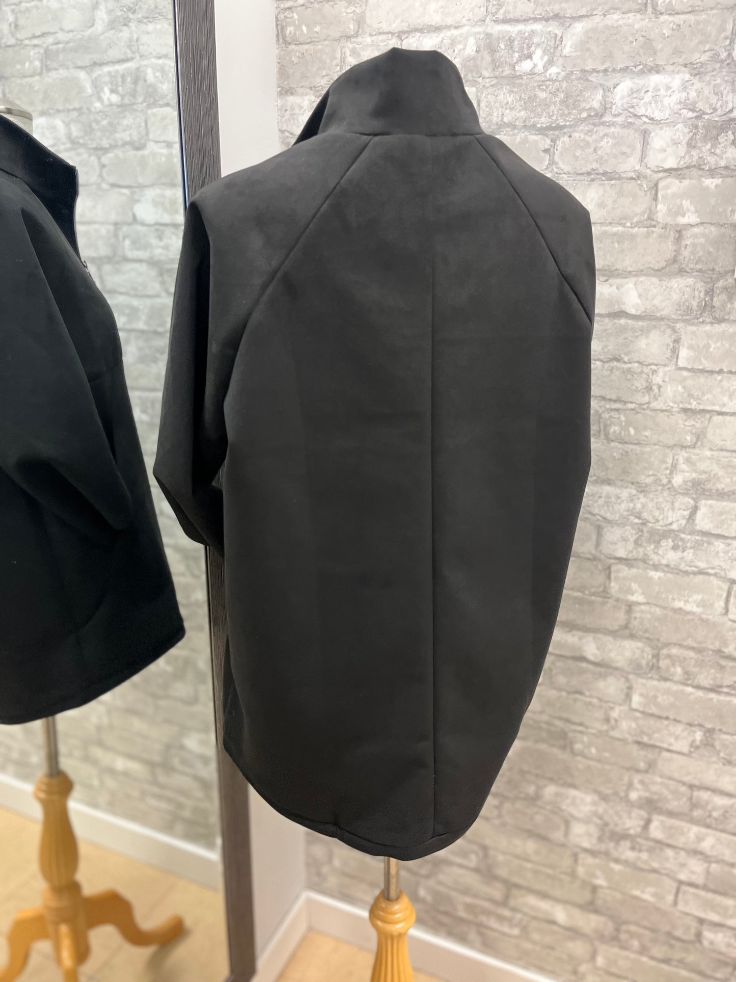 Vitesi - Long Bomber Jacket with Drawstring - Black