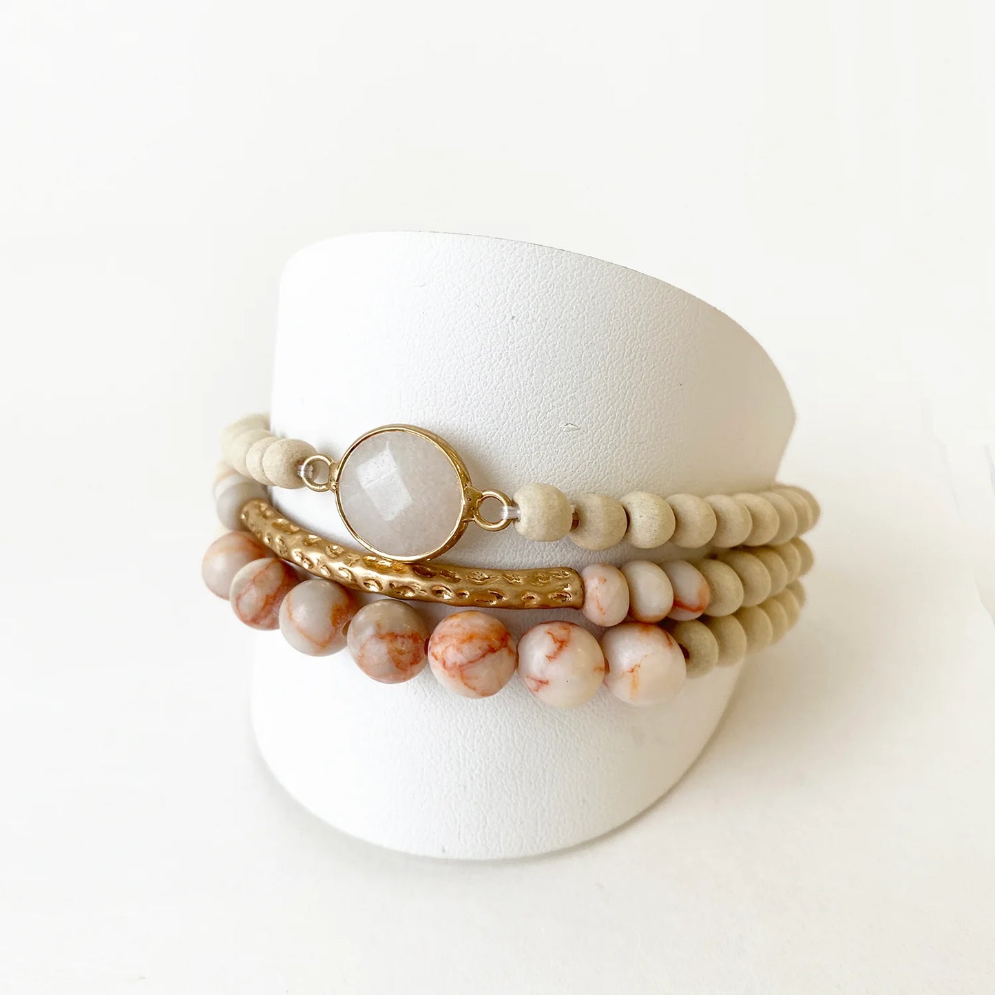 3214 - BEIGE 3 ROWS BRACELET