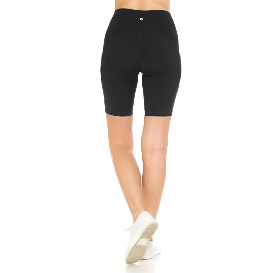 Black High Waist Biker Short Leggings