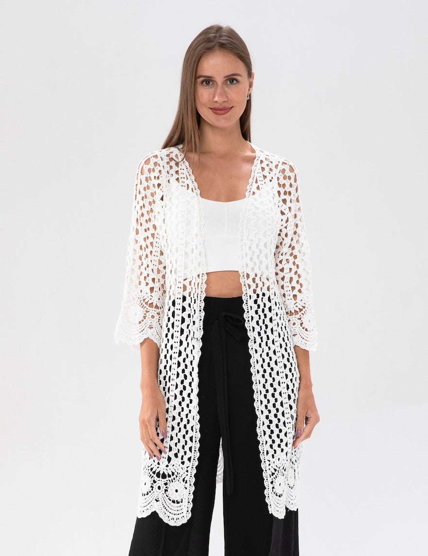 The Boho Lace Kimono - White