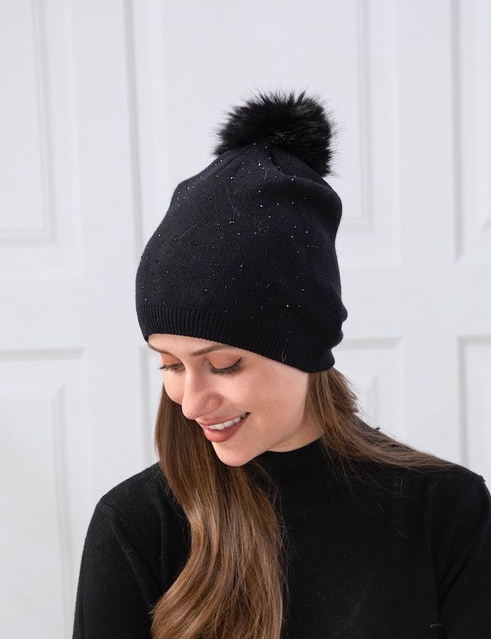 The Pompom Beanie - Black