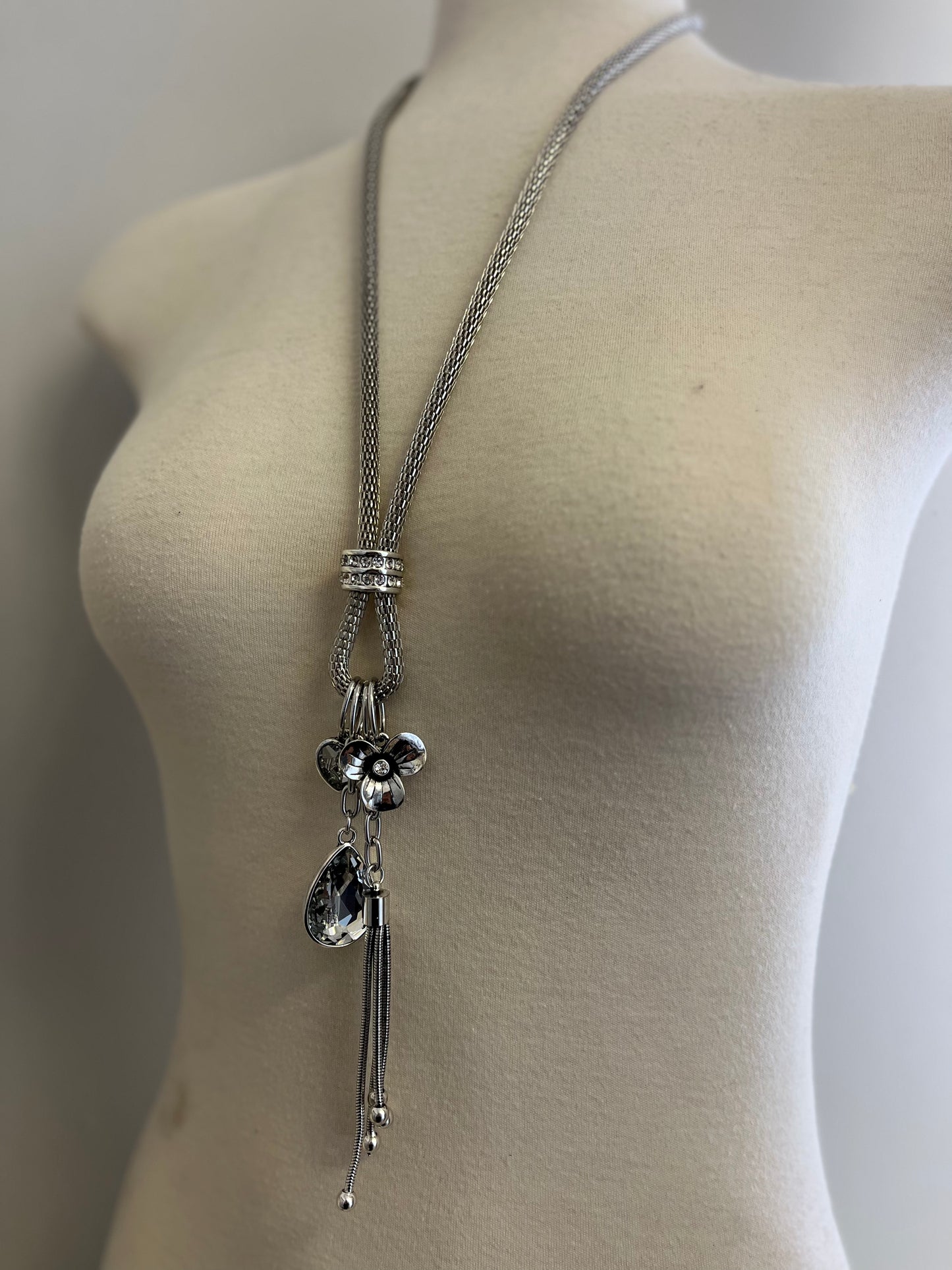 Charm Rope Style Necklace & Earrings Set