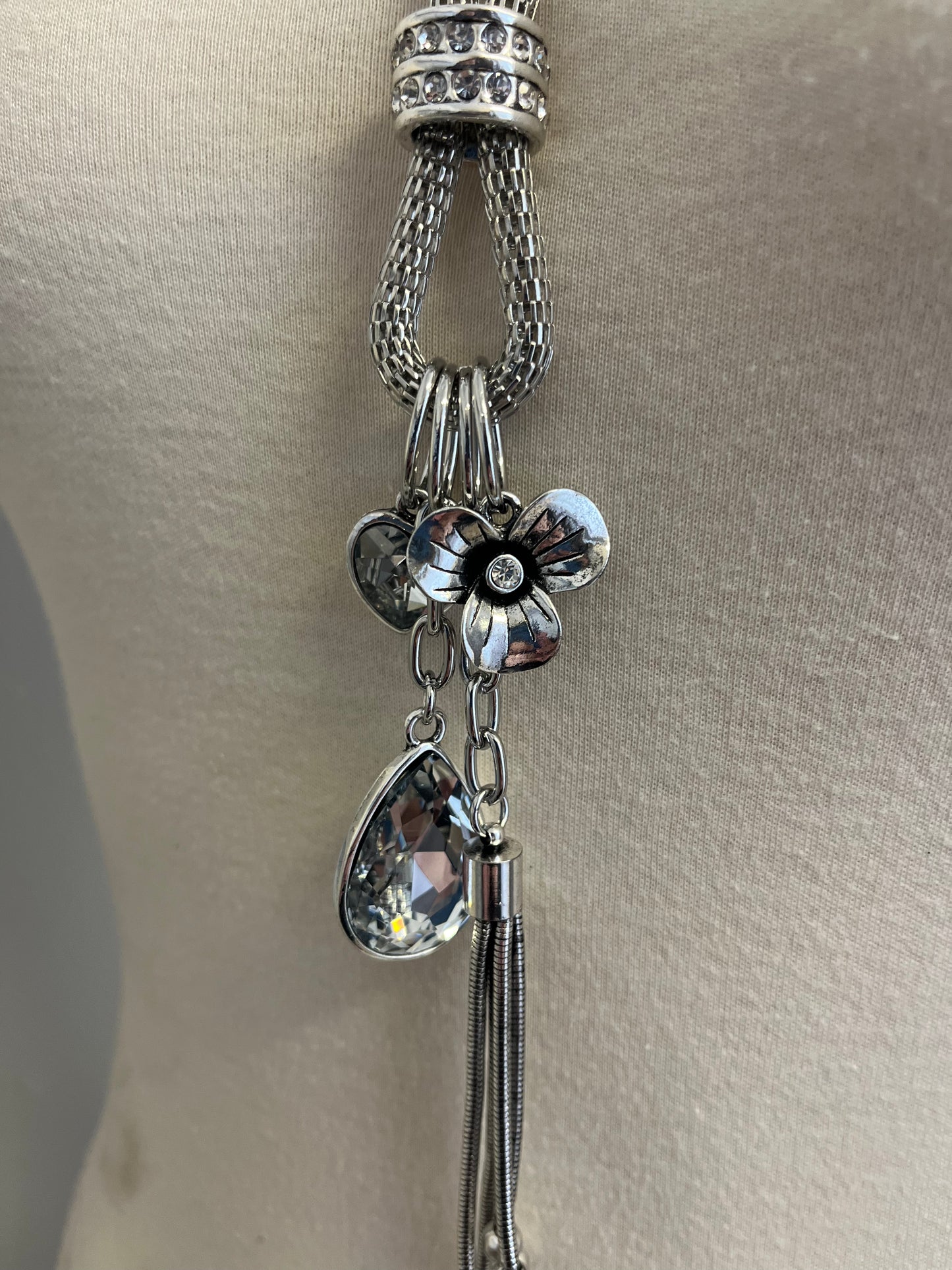 Charm Rope Style Necklace & Earrings Set