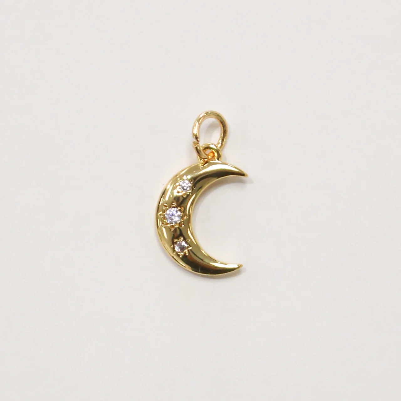 Charm - Moon Rhinestone - Gold