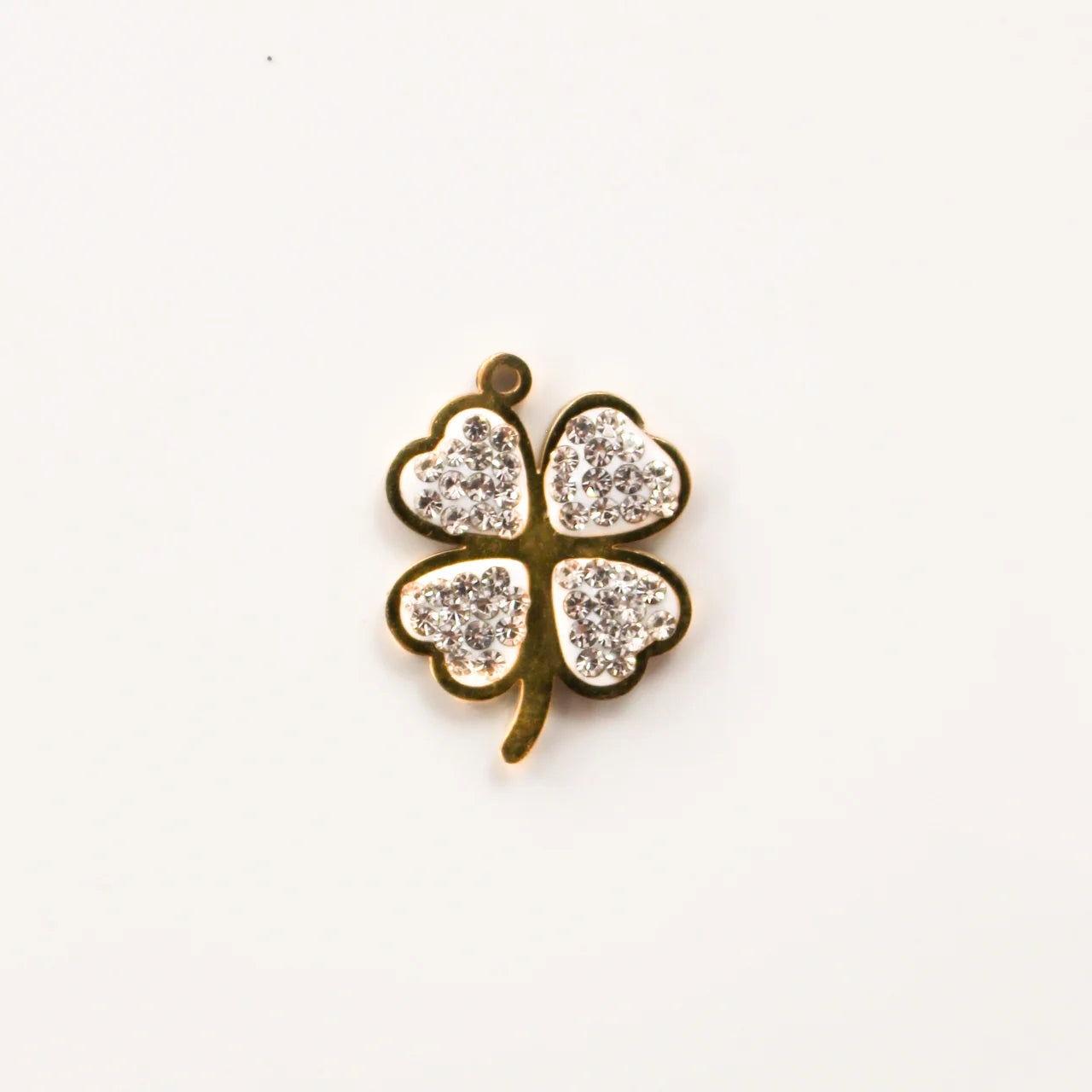 Charm - Clover Rhinestone Gold