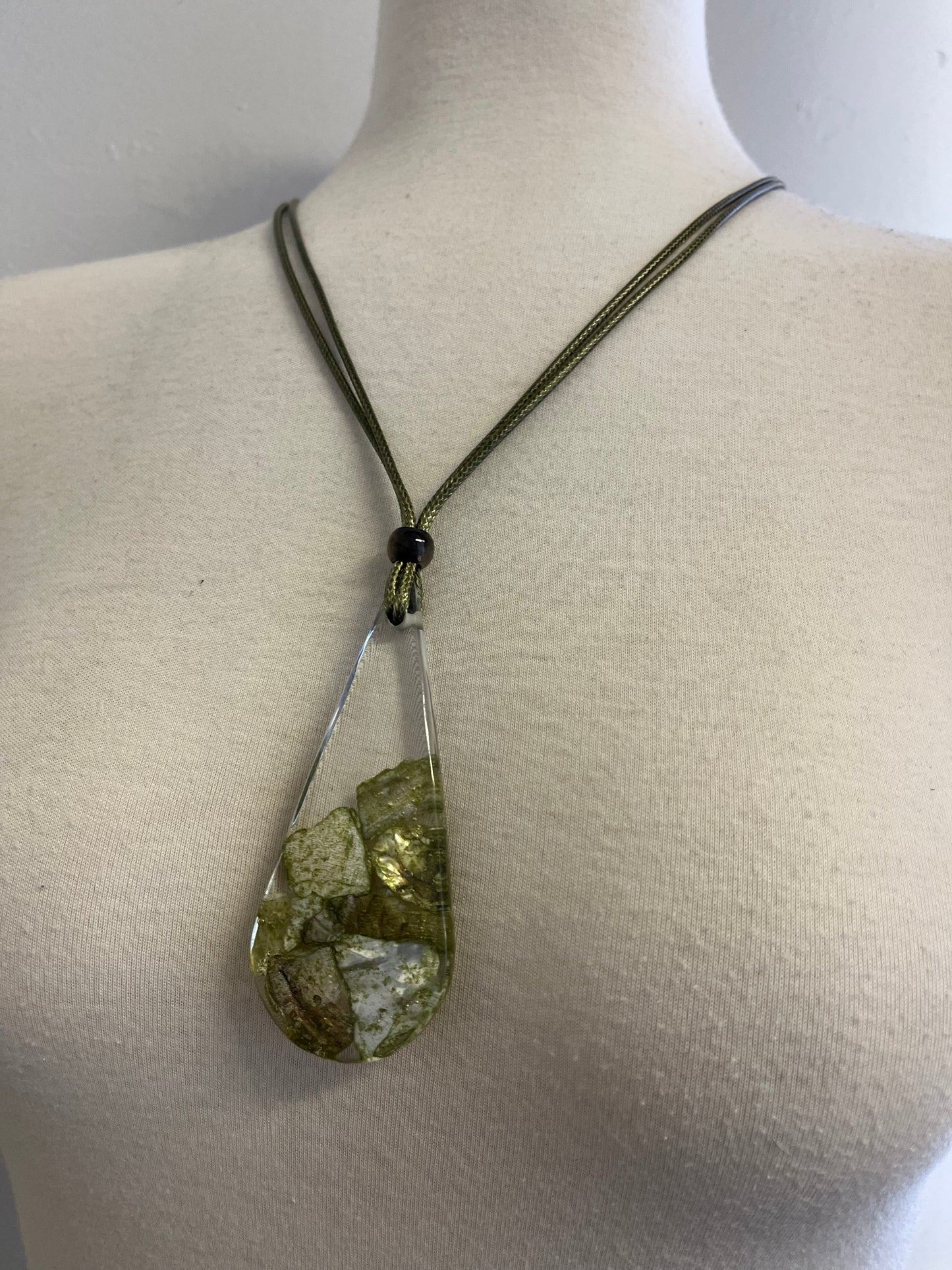 Black Friday - Adjustable Rope Resin Tear Drop Necklace