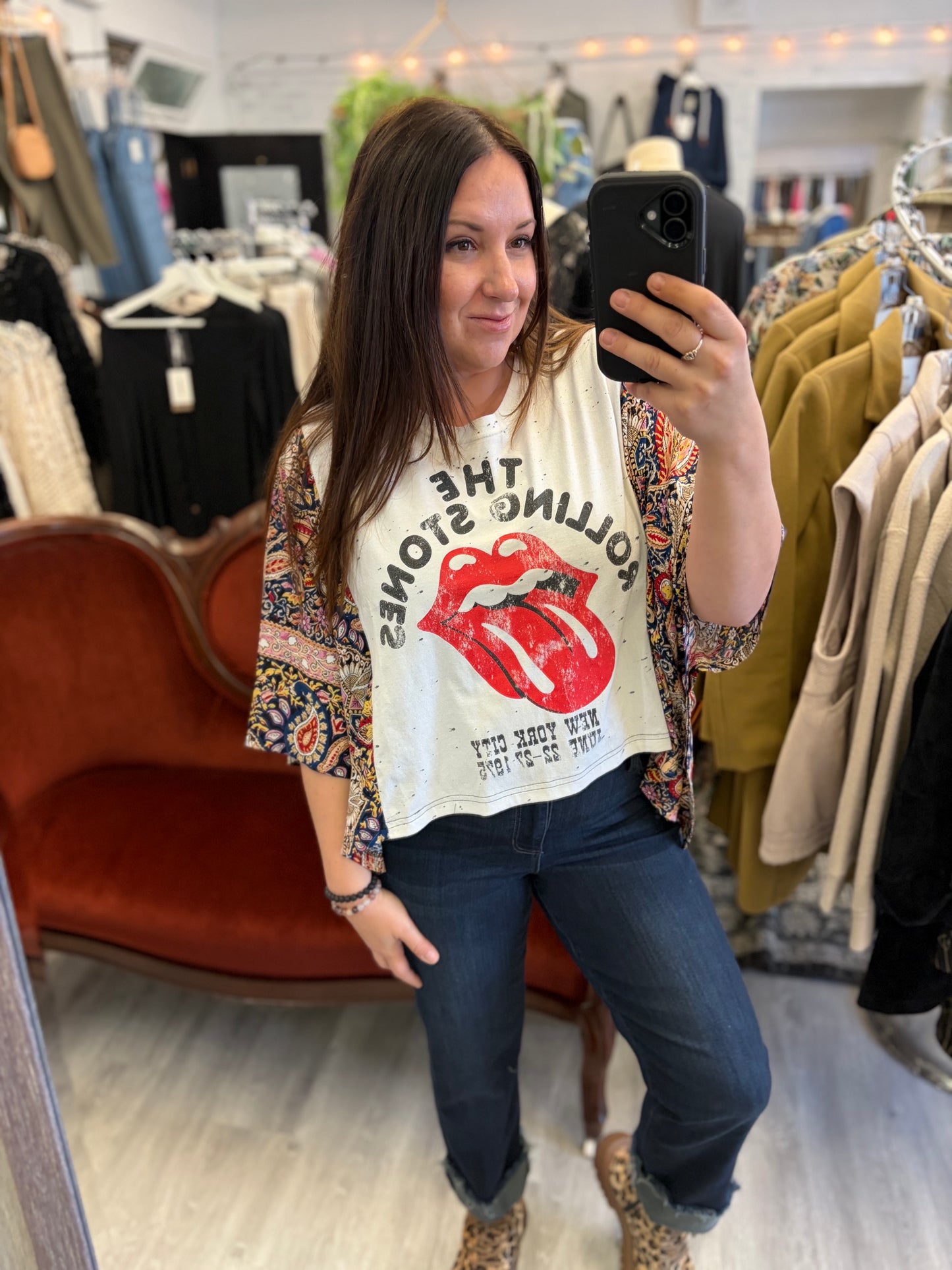 The Banded Pullover Top (Rolling Stones Tongue)