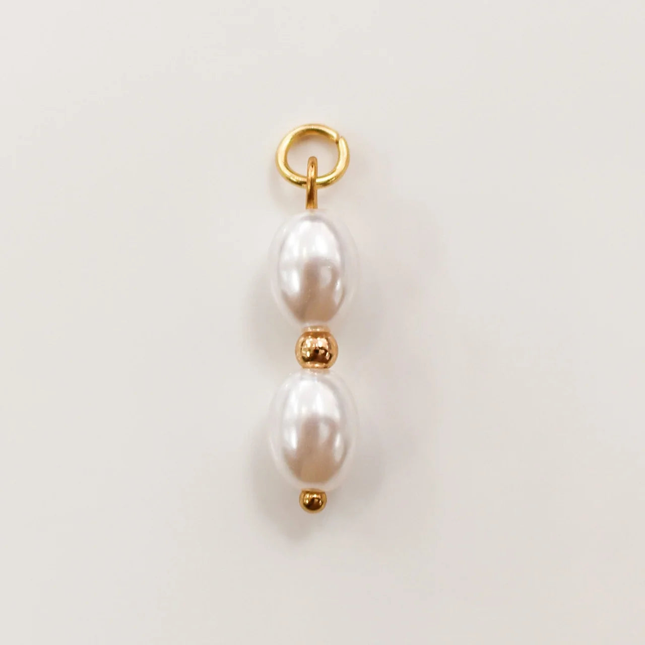 Charm - Double Pearl Drop Gold