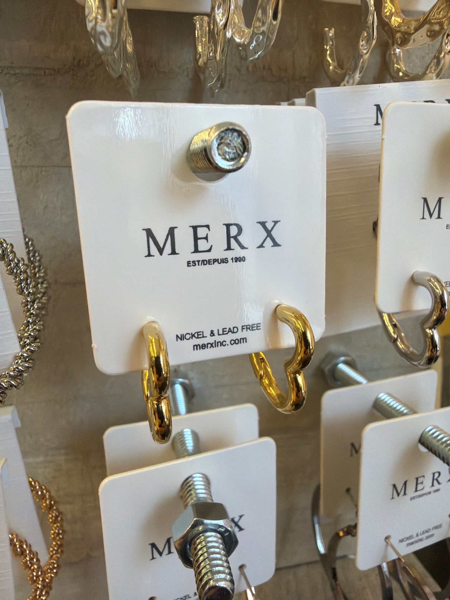 2884 - Merx Heart Hoop Earrings - Gold