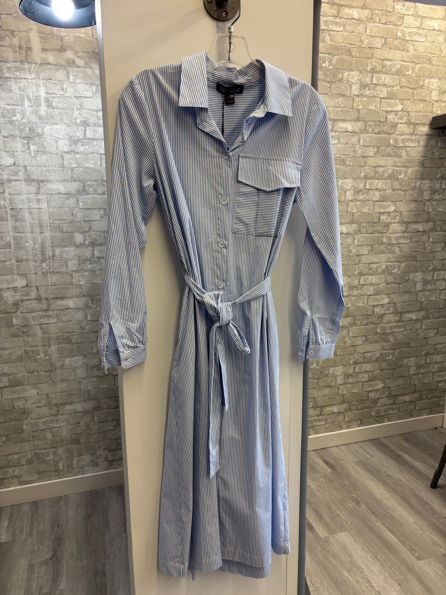 Papillon - Long Sleeve Blue/ White Dress