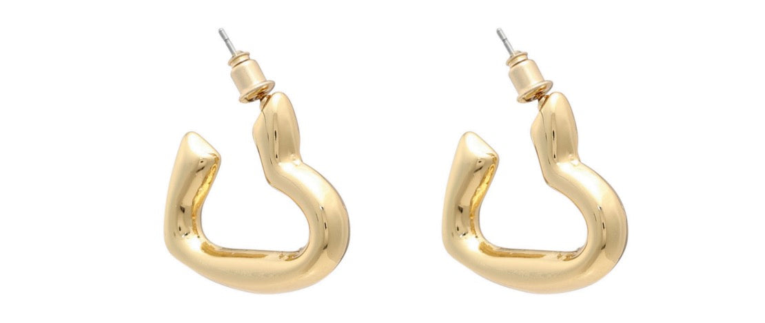 84260161 Merx Heart Earrings Gold