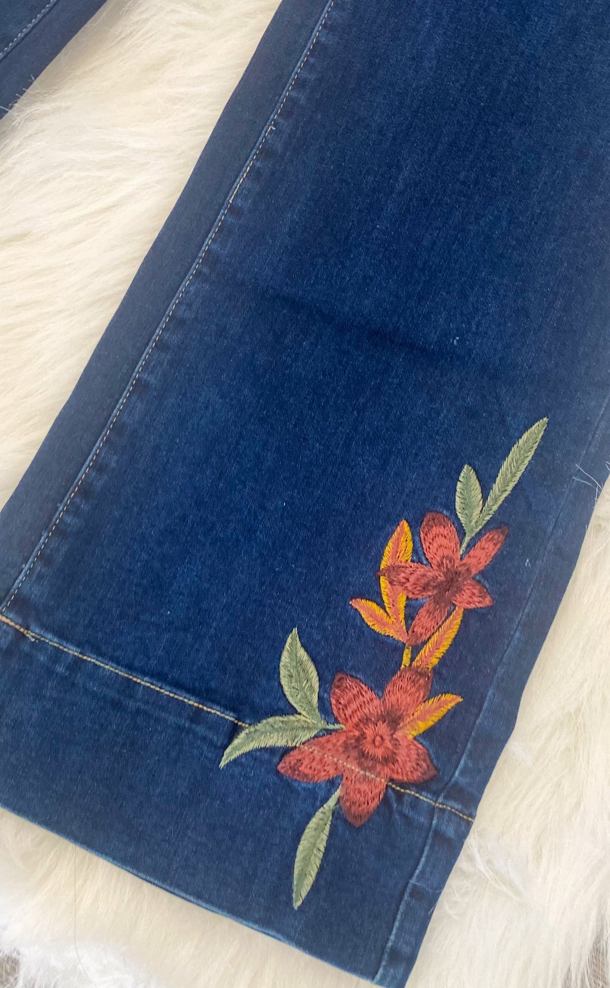 Charlie B - Flare Jeans with Floral Embroidery