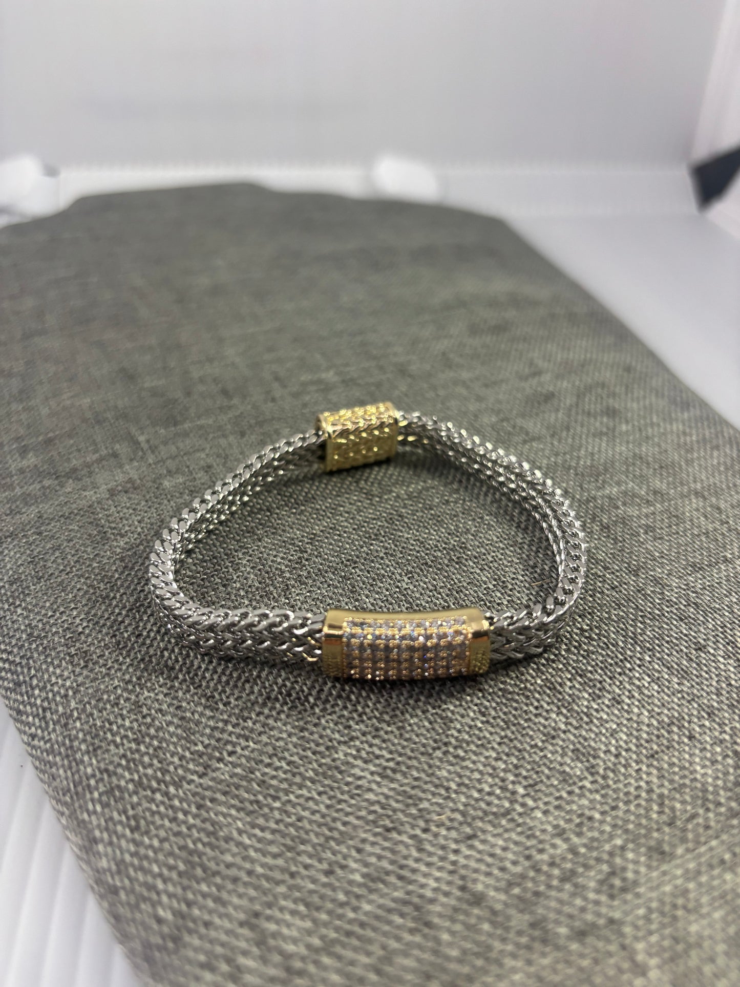 Magnetic Duo tone bracelet with crystals