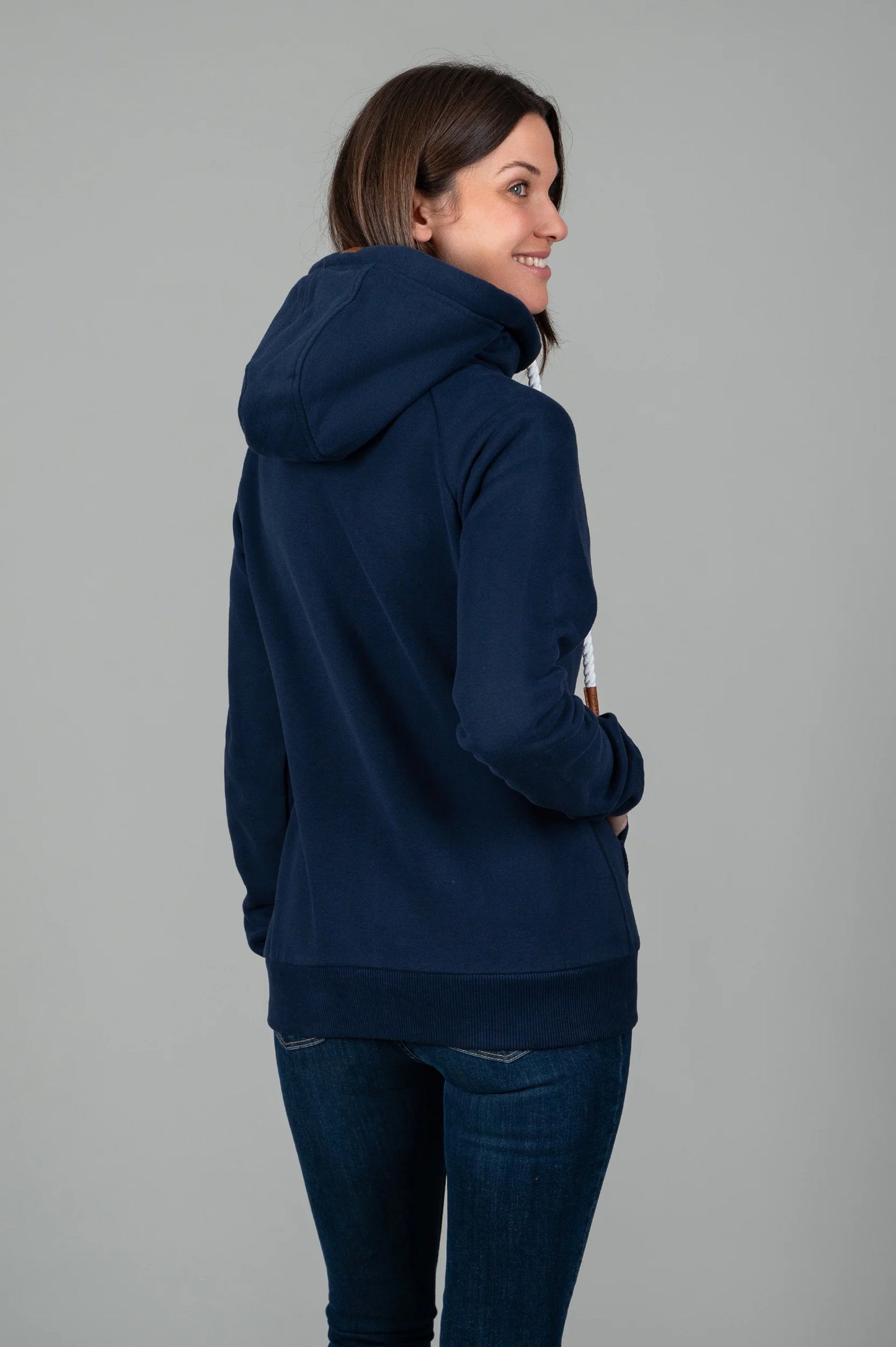 Wanakome Hera Oxford Blue Full-Zip Sweater