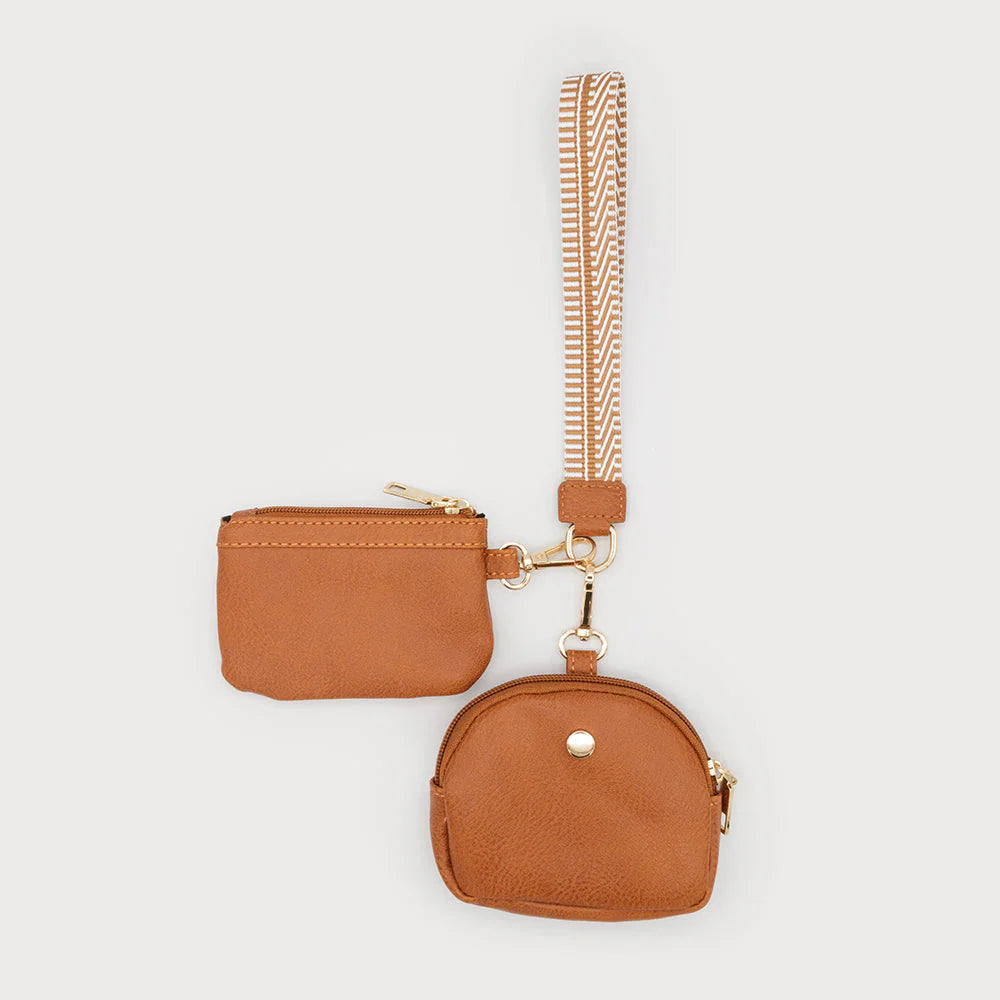 7167 - Small Coin Purse with Guitar Strap - Camel