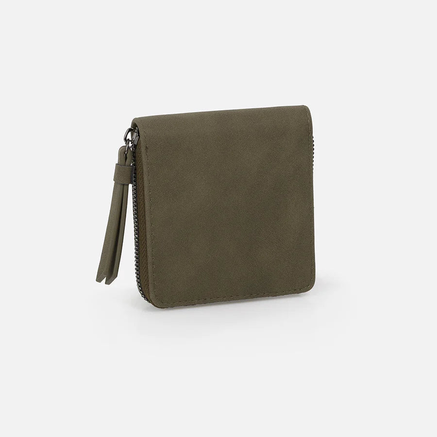 7135 - Square zippered wallet with card slots and closed coin pocket - Teal