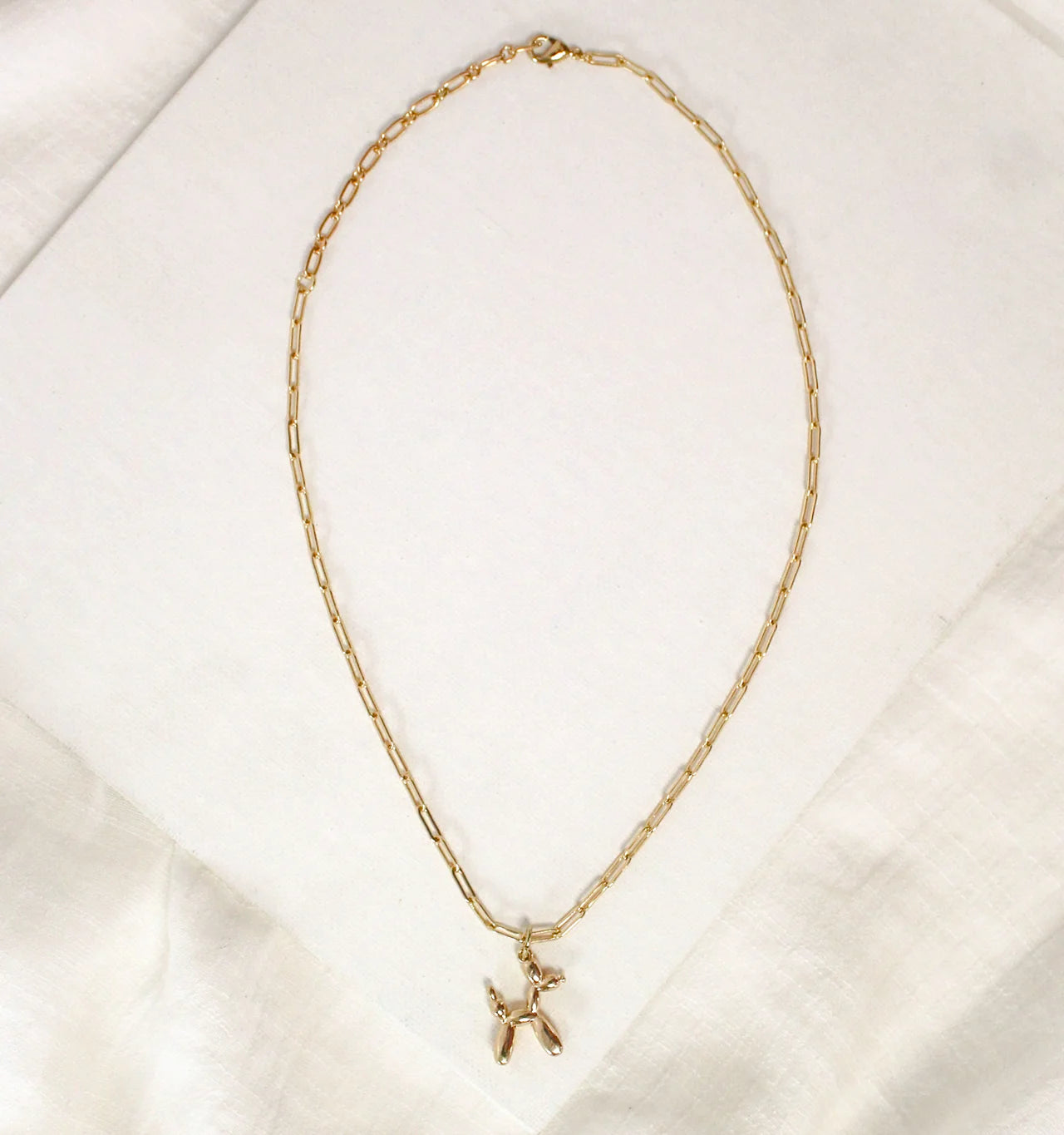 Balloon Dog Necklace - Gold