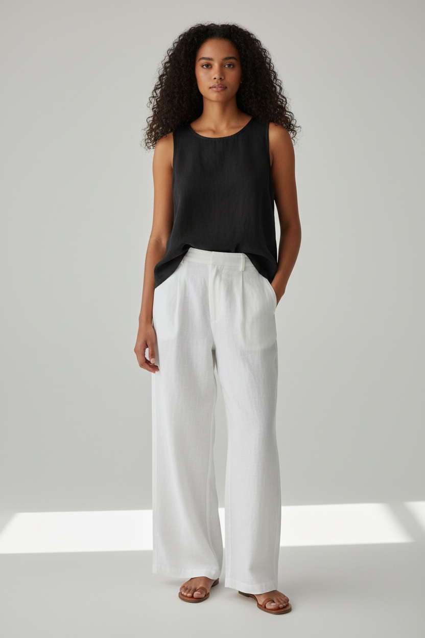 Linen Tank - Black