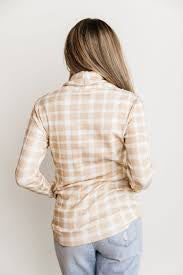 Preloved - Ampersand Plaid Camel Sweater