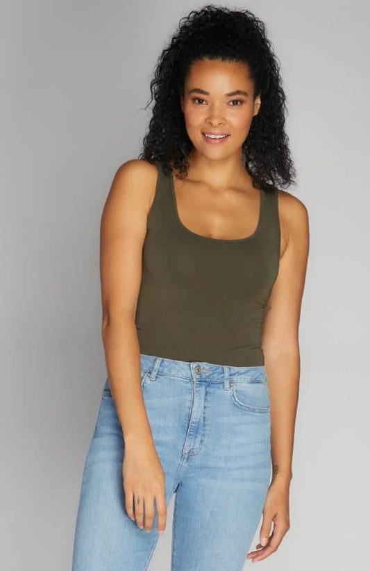 Seamless Bamboo Tank - Olive