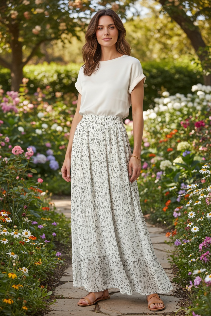 The Country Girl Skirt - Blue Floral