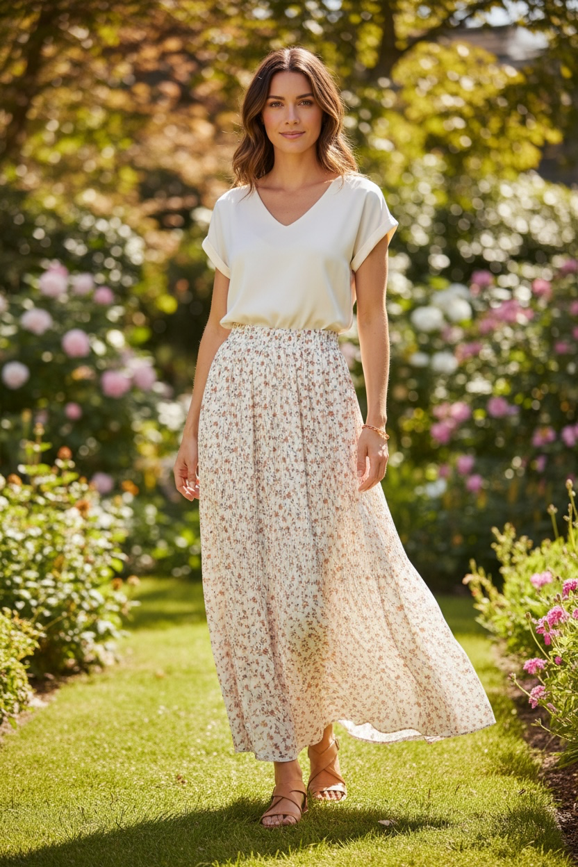 The Country Girl Skirt - Pink Floral