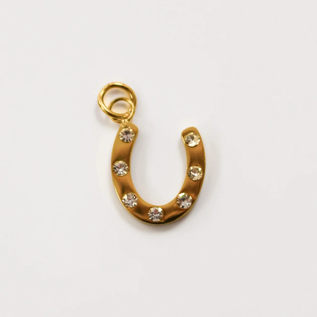 Charm - Horseshoe Rhinestone Gold