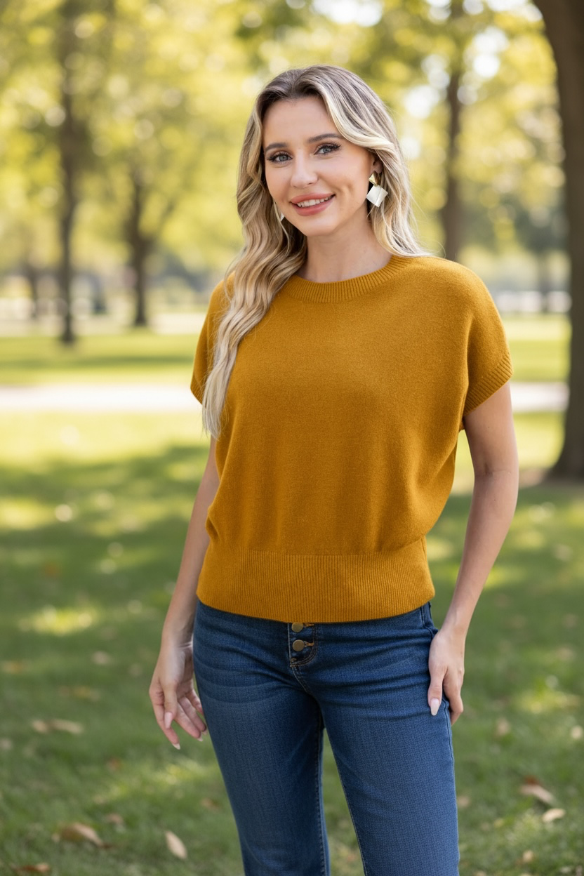 OFV - Elara’s Knit Top - Mustard