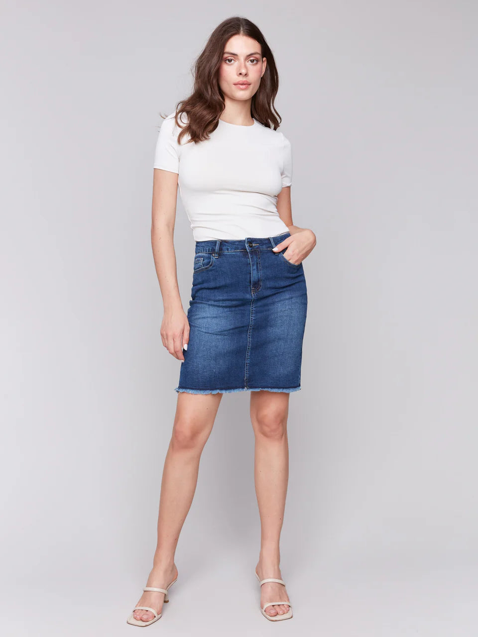 Charlie B Denim Skirt
