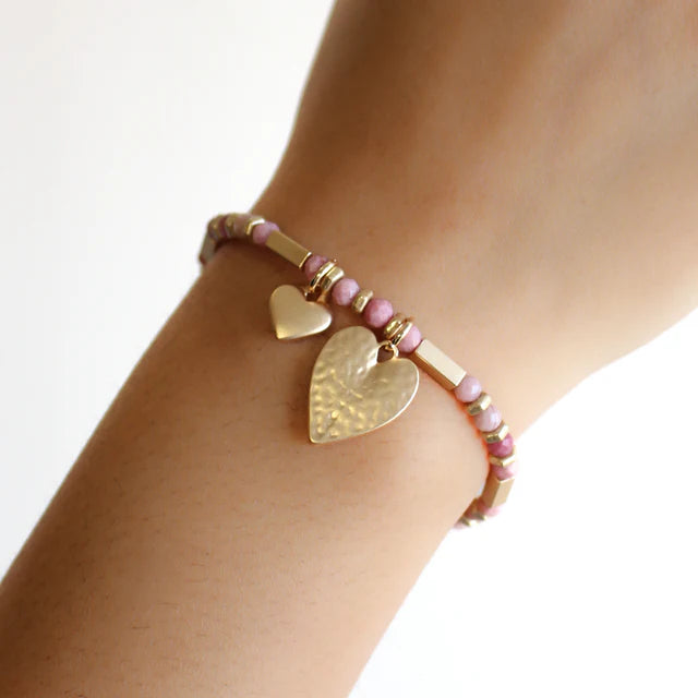 Stretch Bracelet Natural - Pink