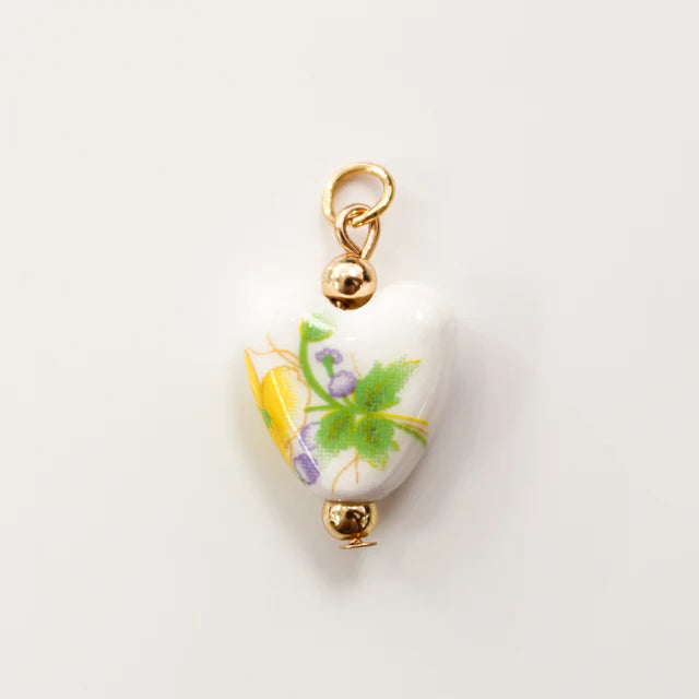 Charm - Porcelain Heart (Gold)