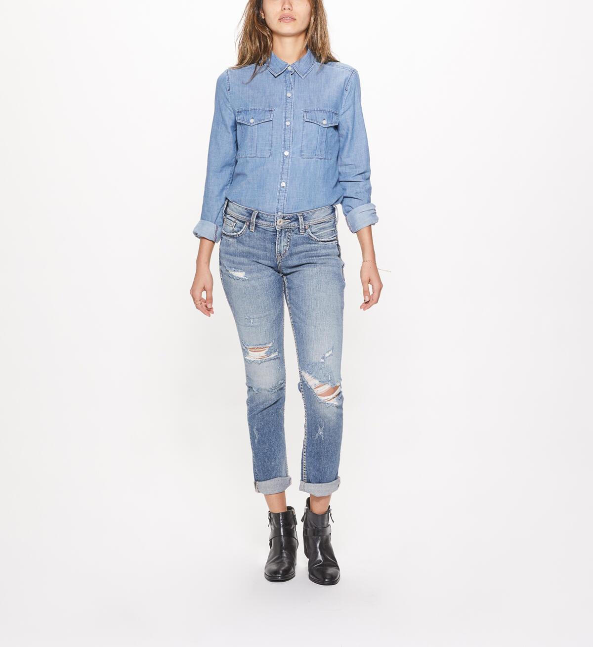 Pre-Loved Silver Jeans Suki Ankle Slim Mid Rise Medium Wash