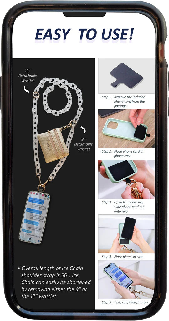 Save the Girls - Clip & Go - Ice Chain - White
