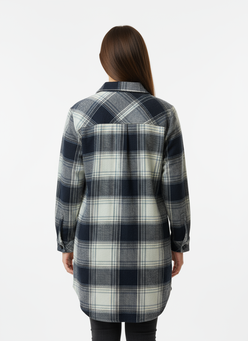 The Muskoka Long Shacket - Blue