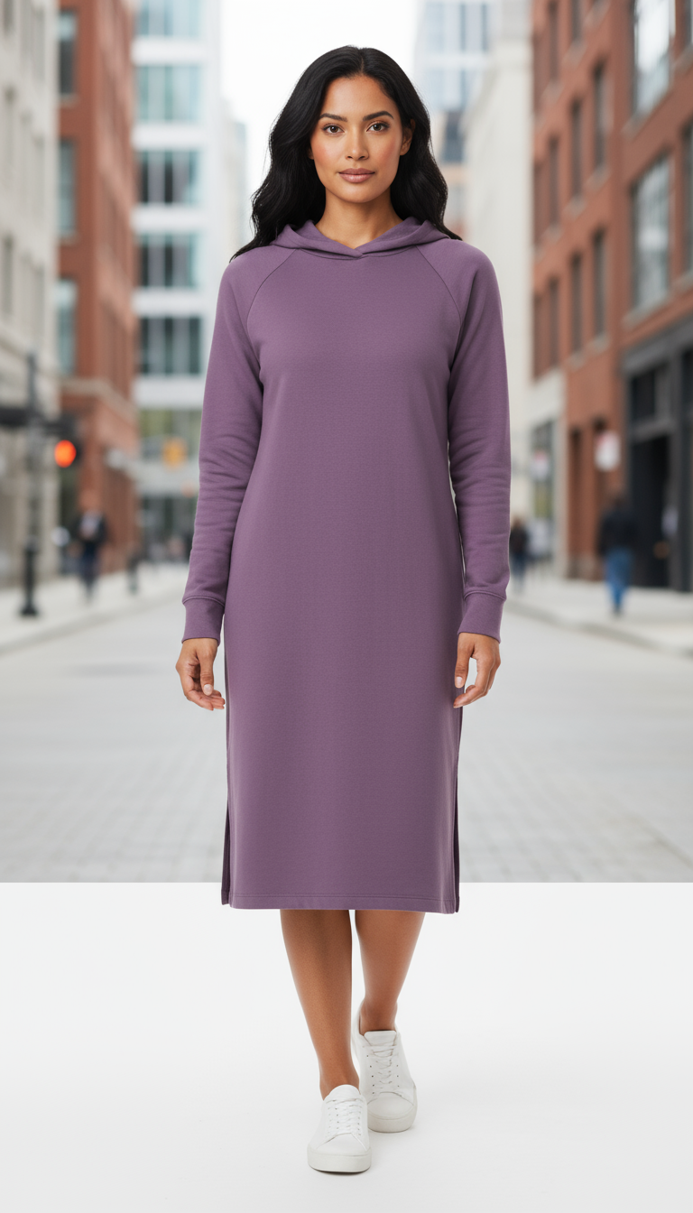 The Hooded Midi Sweater Dress