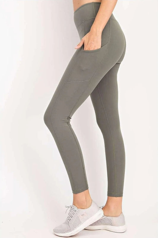 Activewear Pocket Leggings - Olive