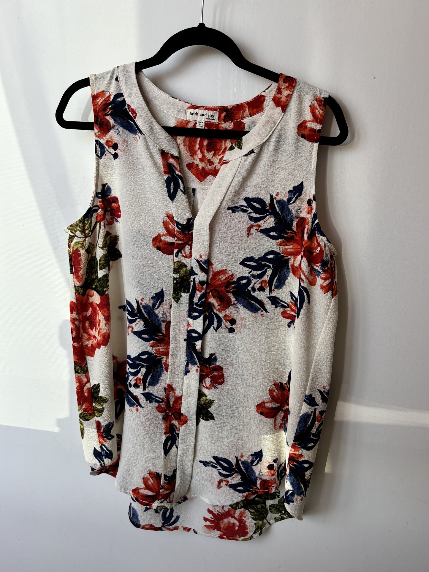Preloved- Faith & Joy Sleeveless Floral Top