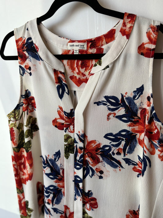 Preloved- Faith & Joy Sleeveless Floral Top