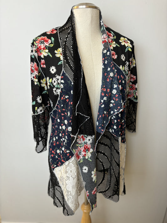 Pre-Loved Creation Open Cardigan Patchwork