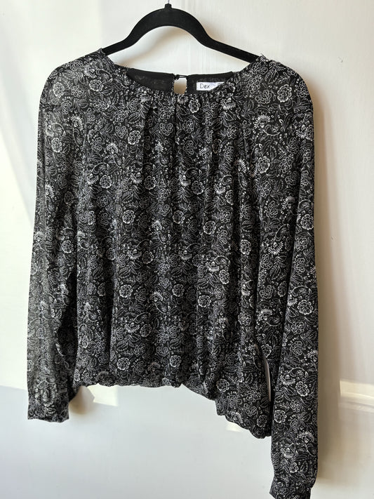 NWT DEX ELASTIC WAIST FLORAL BLOUSE