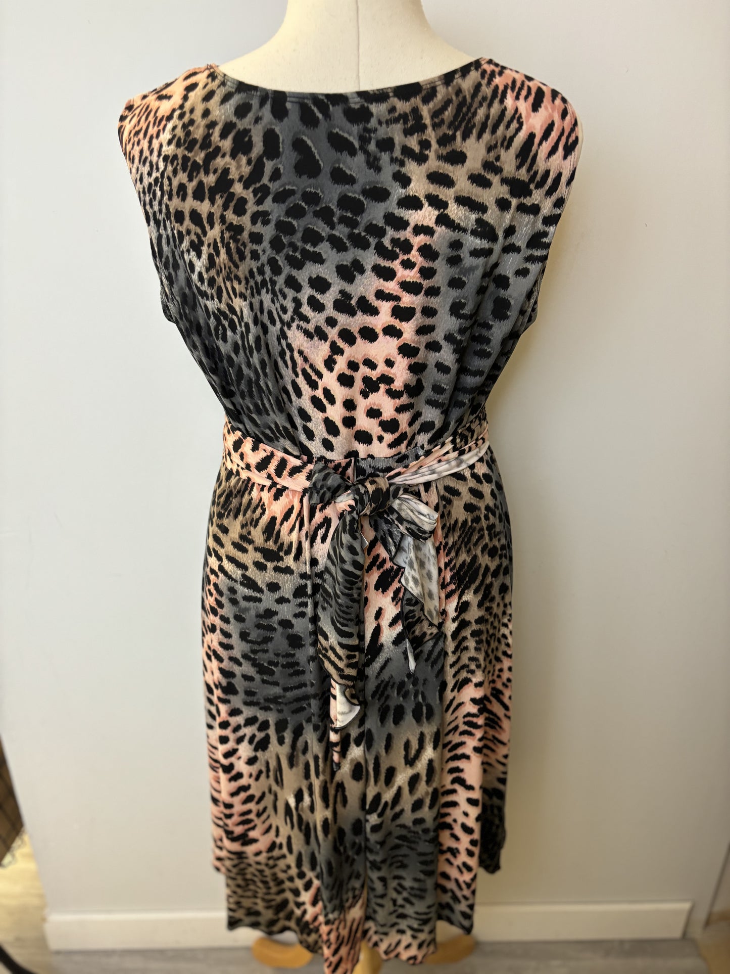 Pre-Loved Black Labb Leopard Sleeveless Top with Belt