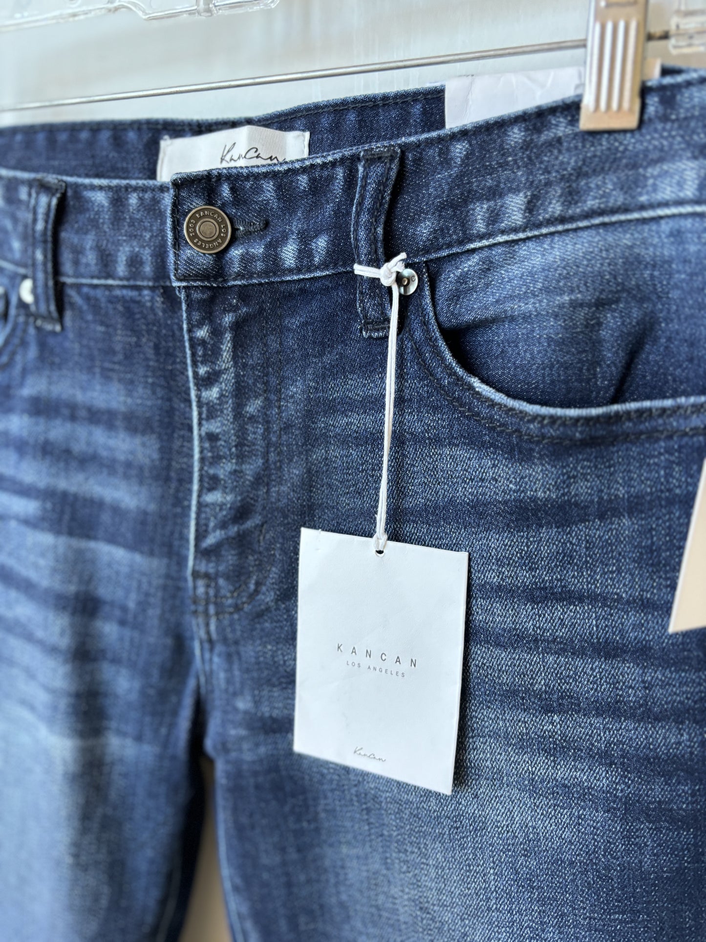 NWT - Kancan Cane Mid Rise Slim Straight Leg